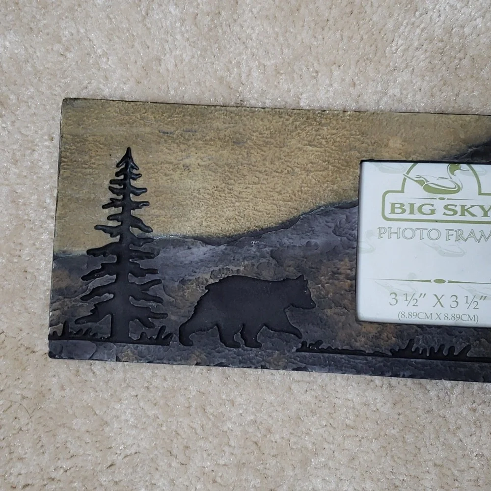 Big Sky Carvers Rustic Black Bear 3 Picture Frame
